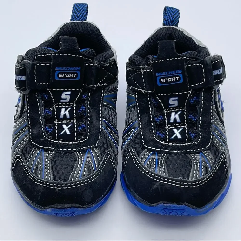 Skechers Sport SKX Black / Blue / Silver Gray Sneakers - Size 5
